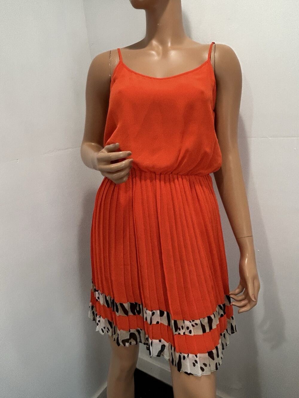 cache dress medium Orange Pleated Bottom Skirt Medium